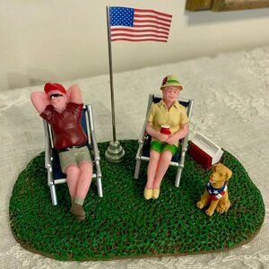 Lemax Summertime 4th of July Figurines "Lounging Around" #83370 Retired